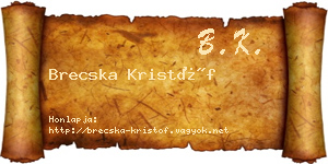 Brecska Kristóf névjegykártya